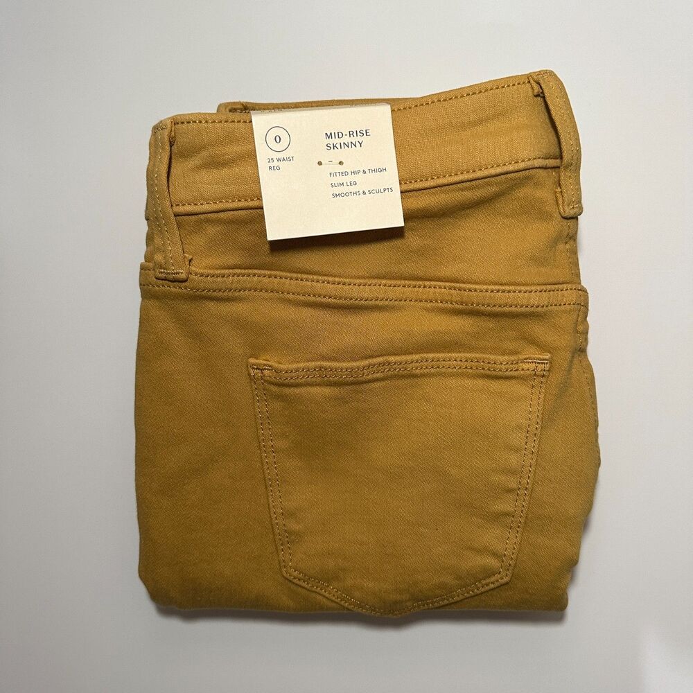 Universal Thread Gold / Yellow Mid Rise Skinny Jeans Sz: 0/25R 0 Regular NWT - Picture 3 of 5